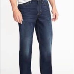 OLD NAVY 42x30 Loose Fit Whiskered Men’s Jeans Denim Inseam Measures 29”